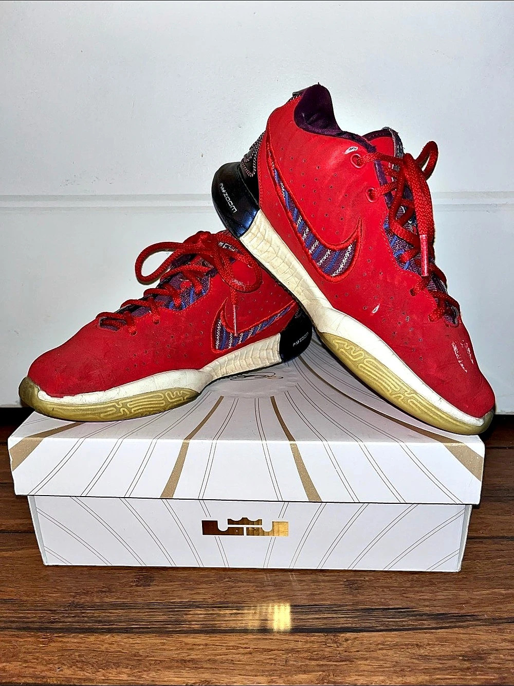 Nike LeBron XXI SE (GS) ) Red Blue Boys US 6.5Y Good